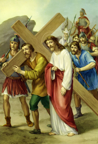 sc05.jpg - 5 - Simon of Cyrene Helps Jesus Carry the Cross